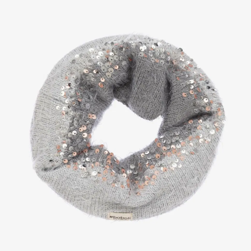 Girls Grey Knitted Snood