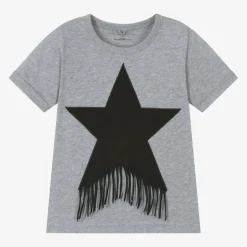 Girls Grey Organic Cotton Star T-Shirt