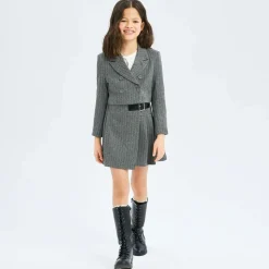 Girls Grey Pinstripe Skort