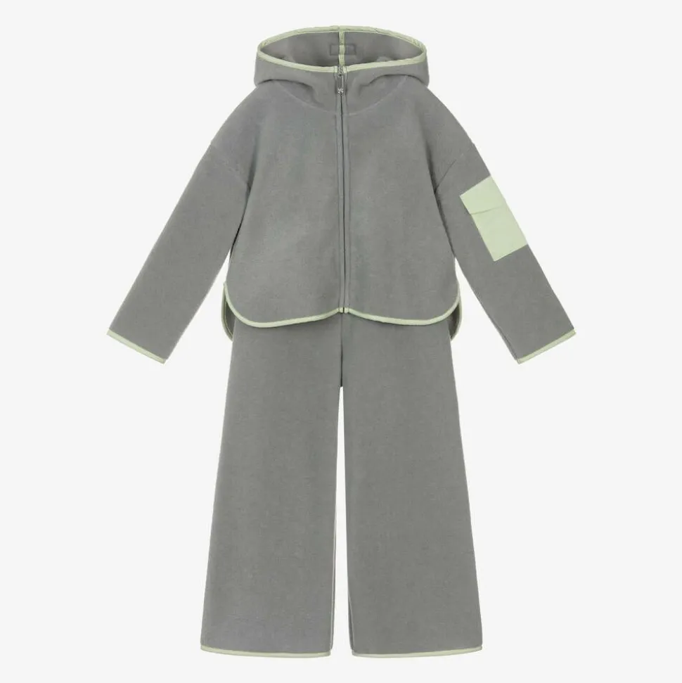 Girls Grey Wide Leg Tracksuit