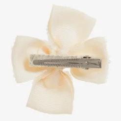 Girls Handmade Ivory Bead Hairclip (6.5cm)