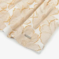 Girls Ivory & Gold Floral Jacquard Dress