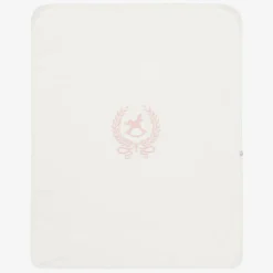 Girls Ivory & Pink Cotton Babysuit Set