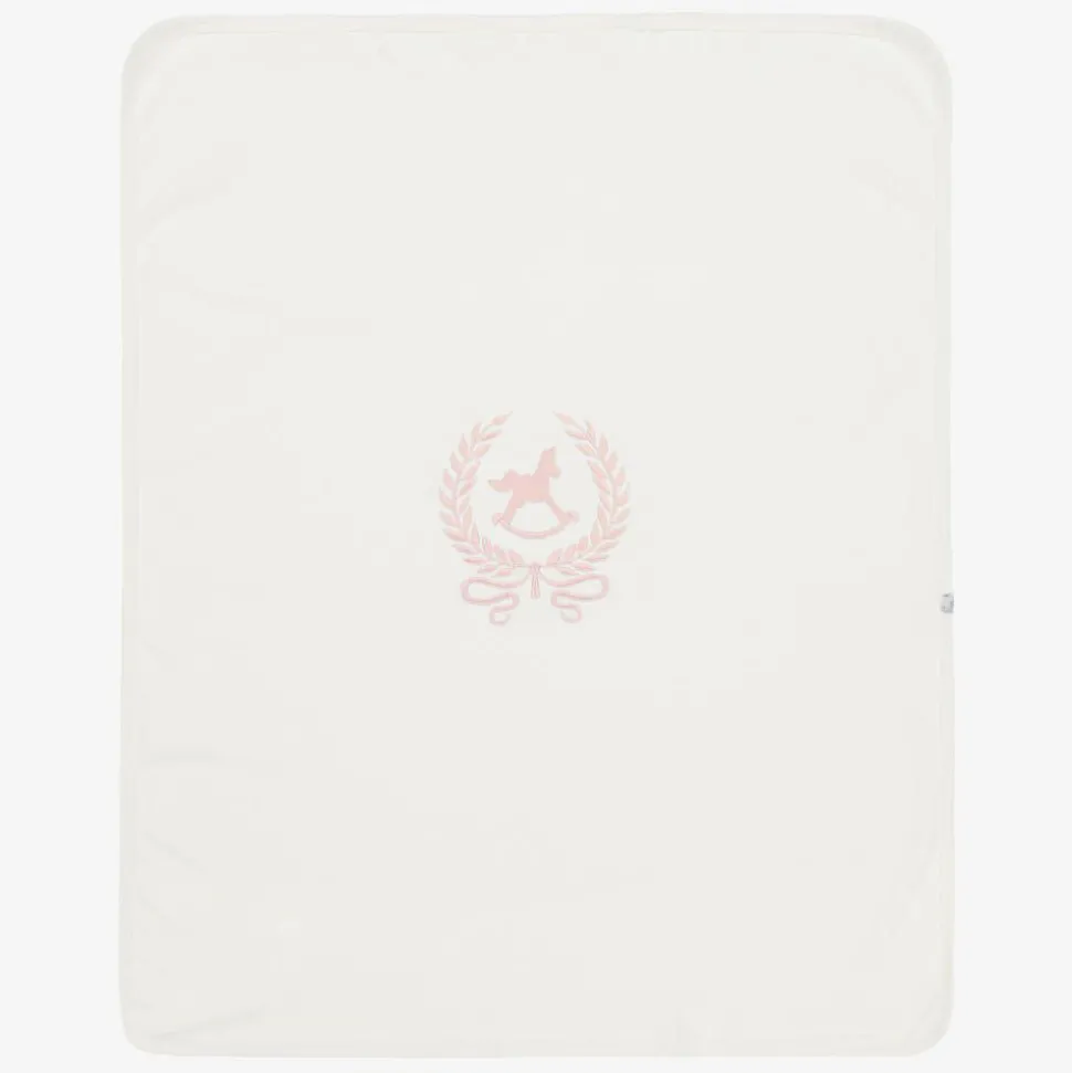 Girls Ivory & Pink Cotton Babysuit Set