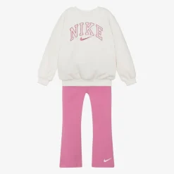 Girls Ivory & Pink Leggings Set
