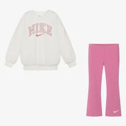Girls Ivory & Pink Leggings Set