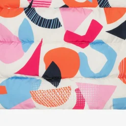 Girls Ivory & Pink Showerproof Puffer Coat