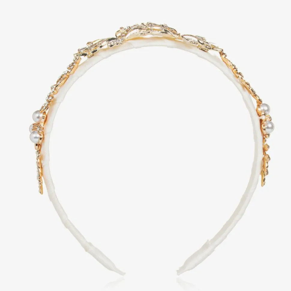 Girls Ivory & Diamanté Butterfly Hairband