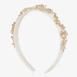 Girls Ivory & Diamanté Butterfly Hairband