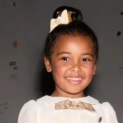 Girls Ivory & Gold Ballerina Hair Clip (8cm)