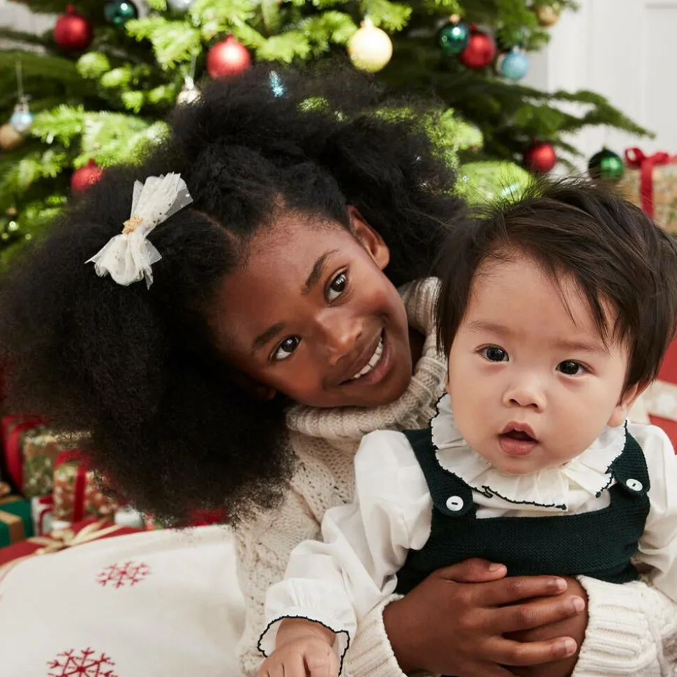 Girls Ivory & Gold Hair Clip (10cm)