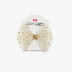Girls Ivory & Gold Hair Clip (10cm)