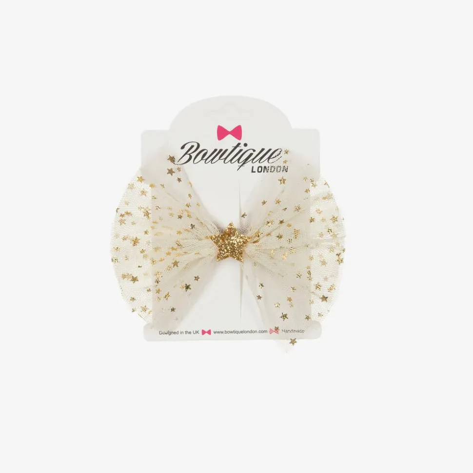 Girls Ivory & Gold Hair Clip (10cm)