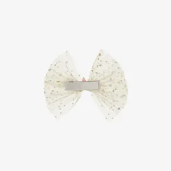 Girls Ivory & Gold Hair Clip (10cm)