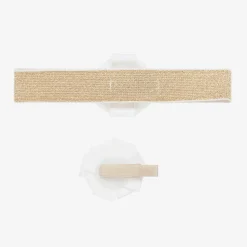 Girls Ivory & Gold Headband & Hair Clip