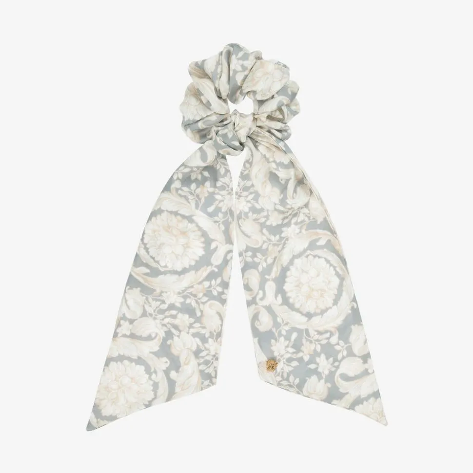 Girls Ivory & Grey Barocco Hair Elastic
