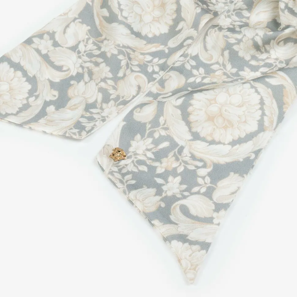 Girls Ivory & Grey Barocco Hair Elastic