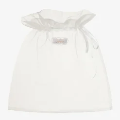 Girls Ivory Bead & Lace Butterfly Hairband