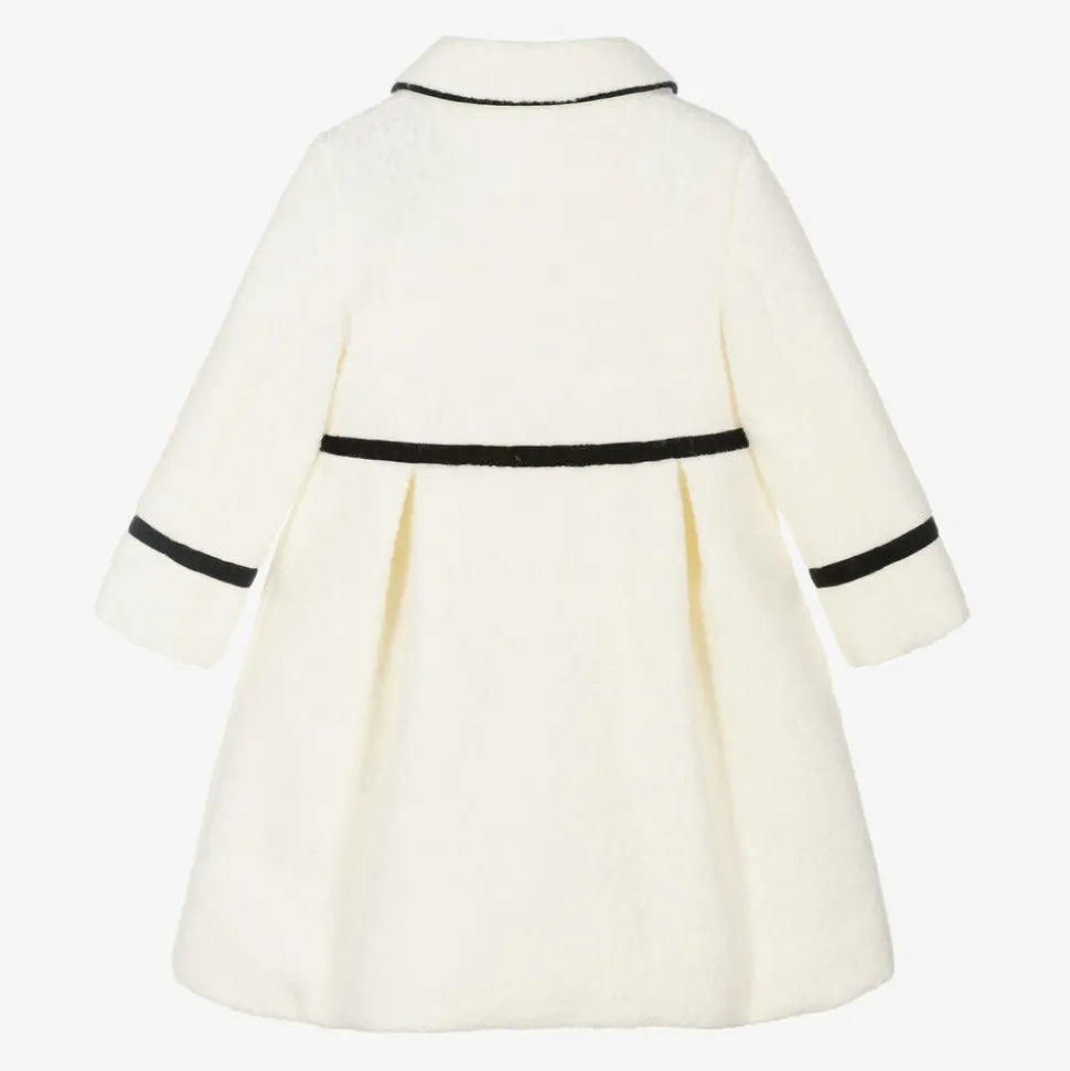 Girls Ivory Bouclé Coat