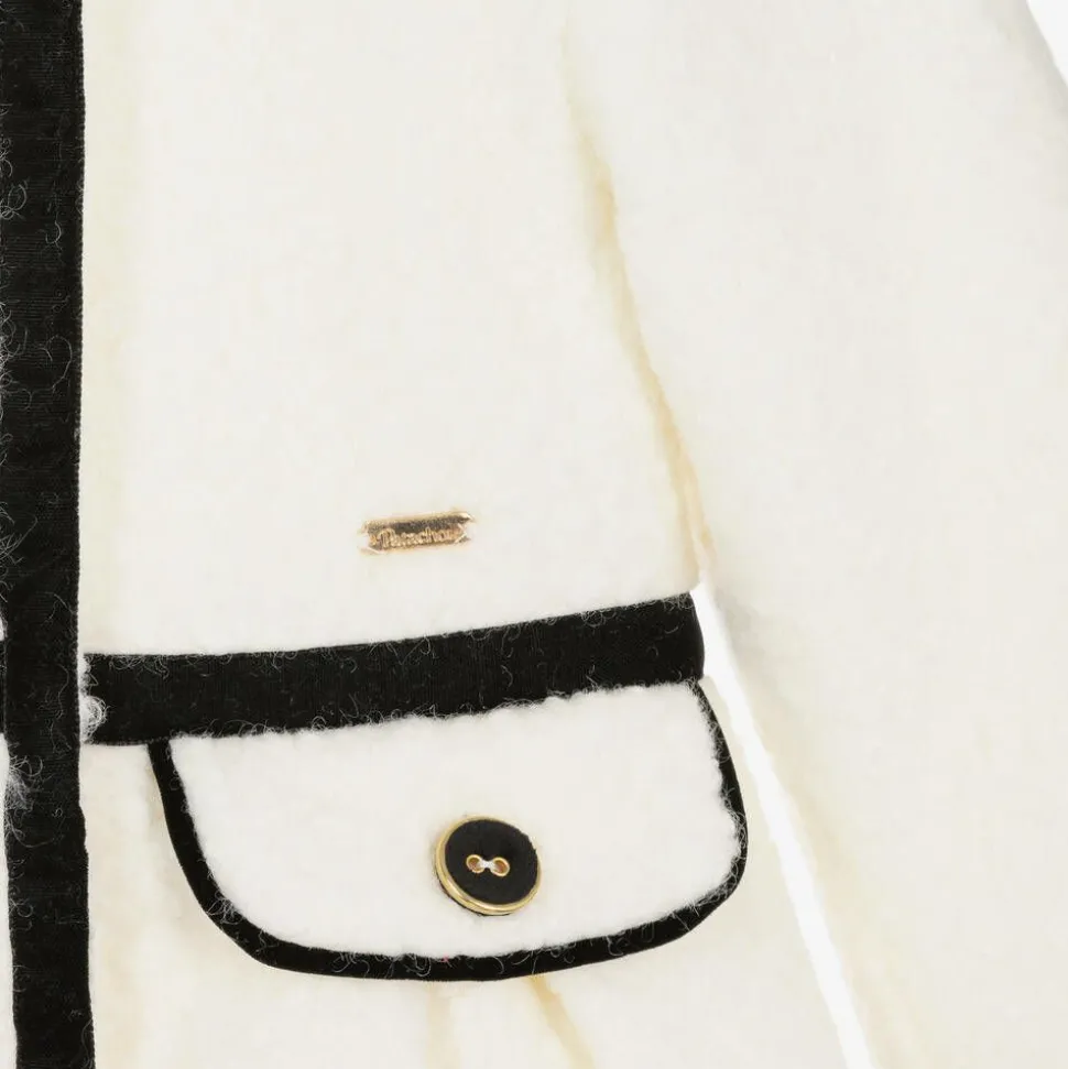 Girls Ivory Bouclé Coat