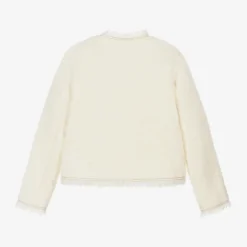 Girls Ivory Bouclé Tweed Jacket