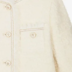 Girls Ivory Bouclé Tweed Jacket