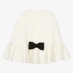 Girls Ivory Bow Cape