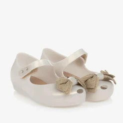 Girls Ivory Bow Jelly Shoes