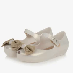 Girls Ivory Bow Jelly Shoes