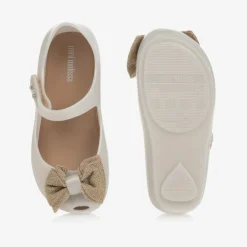 Girls Ivory Bow Jelly Shoes