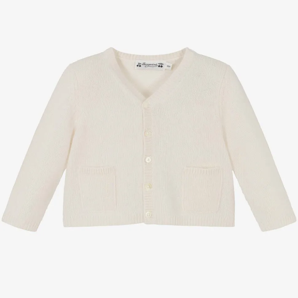 Girls Ivory Cashmere Cardigan