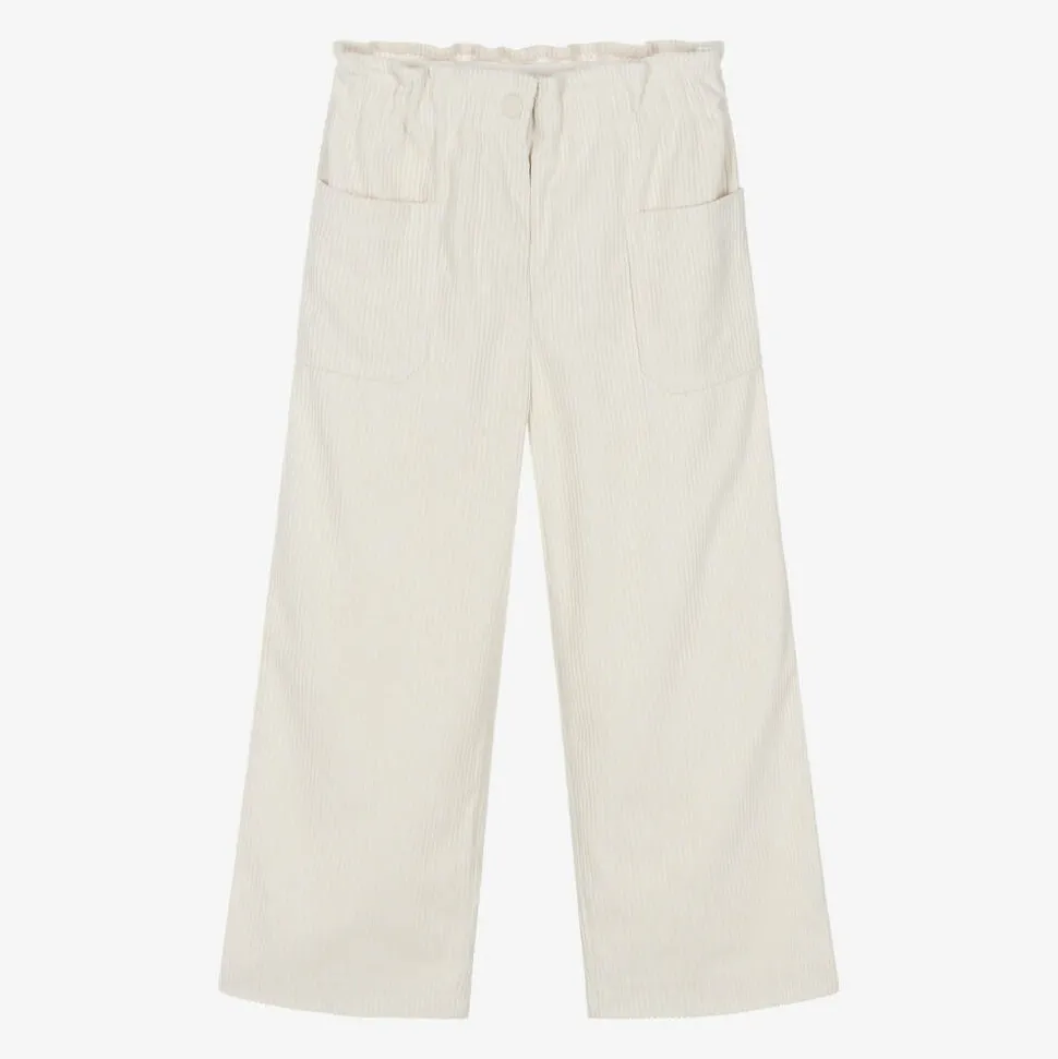 Girls Ivory Corduroy Trousers