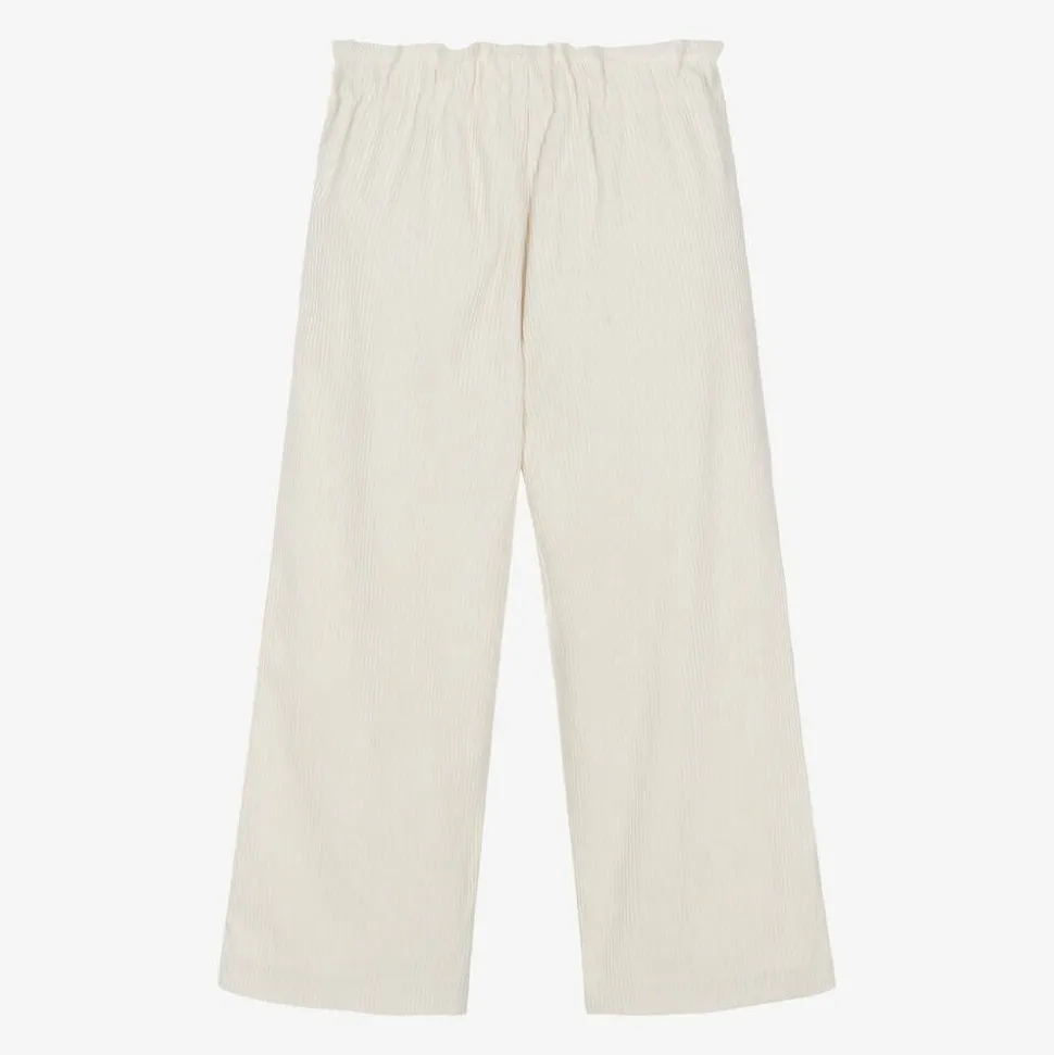 Girls Ivory Corduroy Trousers