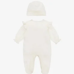 Girls Ivory Cotton Babygrow Set
