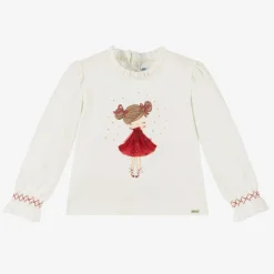 Girls Ivory Cotton Ballerina Top