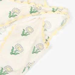 Girls Ivory Cotton Daisy Print Blouse