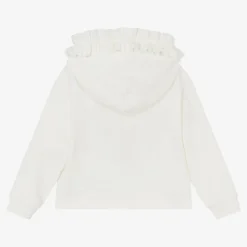 Girls Ivory Cotton Disney Hoodie