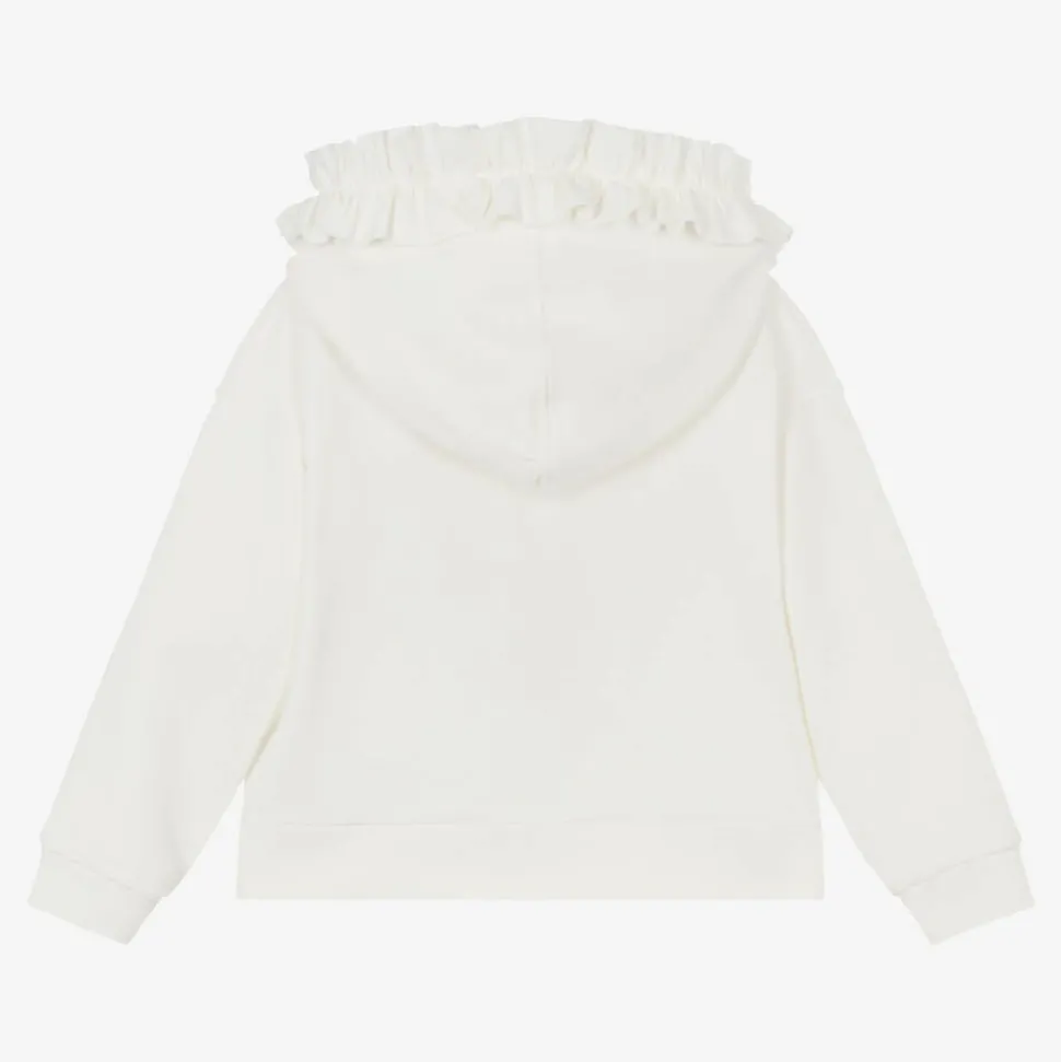 Girls Ivory Cotton Disney Hoodie