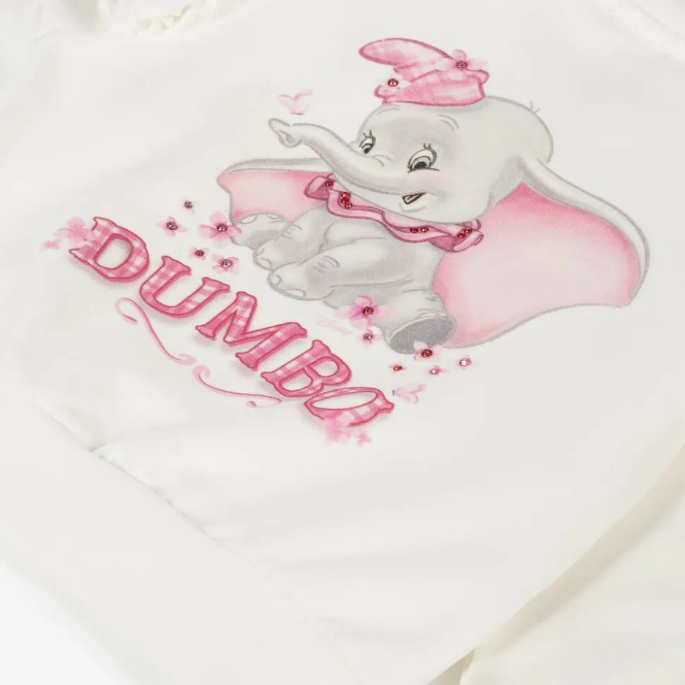 Girls Ivory Cotton Disney Zip-Up Top