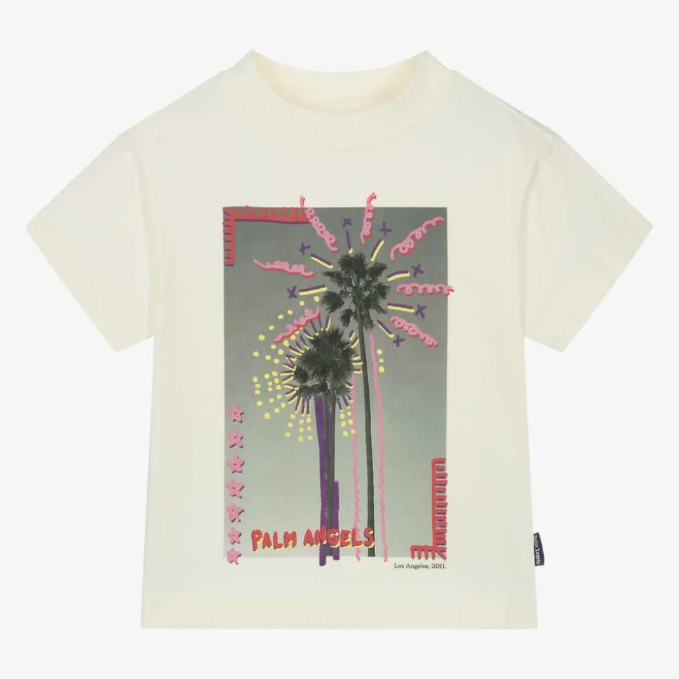 Girls Ivory Cotton Graphic T-Shirt