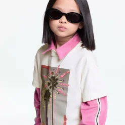 Girls Ivory Cotton Graphic T-Shirt