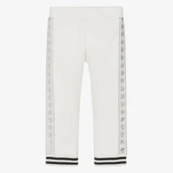 Girls Ivory Cotton Joggers