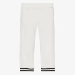 Girls Ivory Cotton Joggers