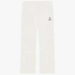 Girls Ivory Cotton Joggers