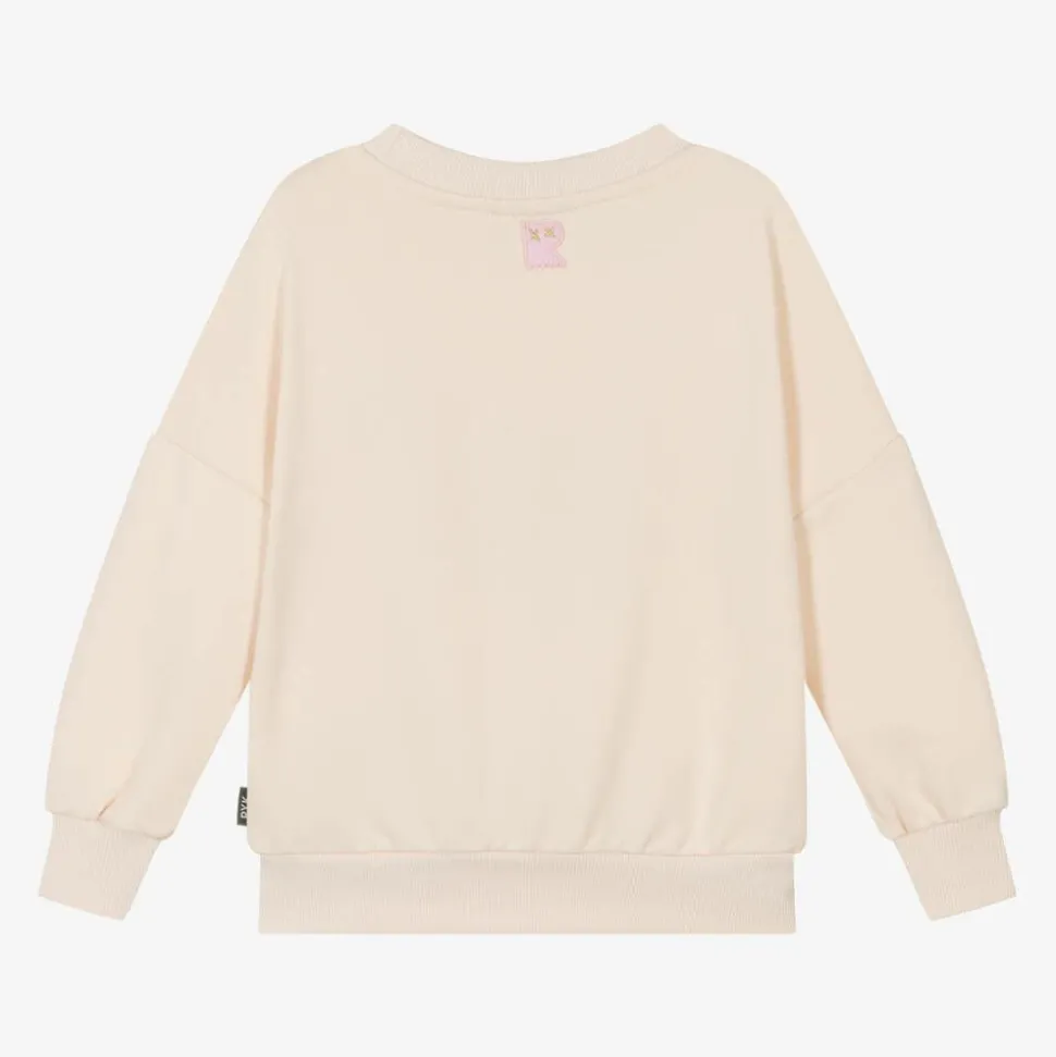 Girls Ivory Cotton Ladybird Sweatshirt