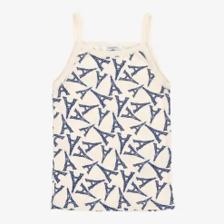 Girls Ivory Cotton Paris Vests (2 Pack)