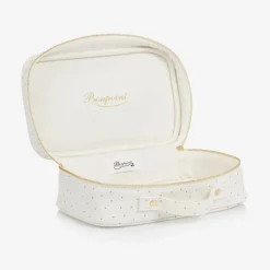 Girls Ivory Cotton Polka Dot Washbag (24cm)