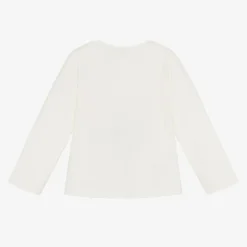 Girls Ivory Cotton Sequin Umbrella Top