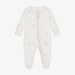 Girls Ivory Cotton Starry Sky Babygrow