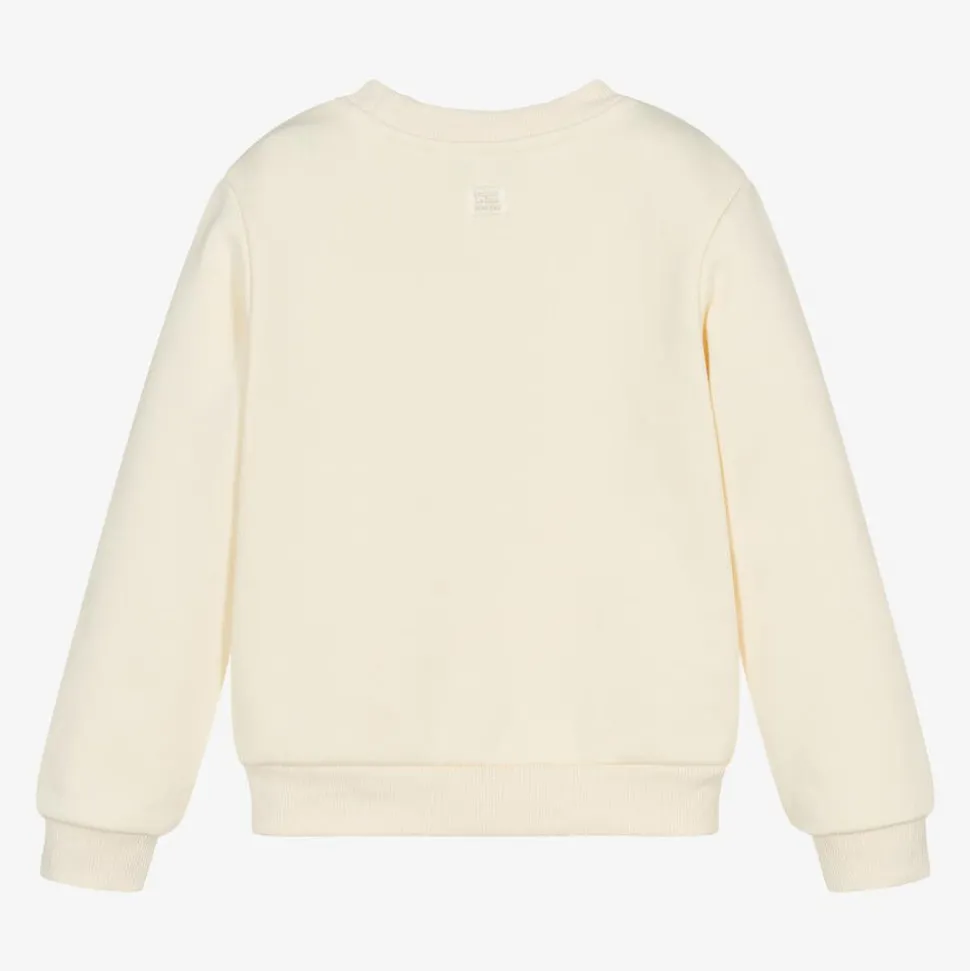 Girls Ivory Cotton Sweatshirt